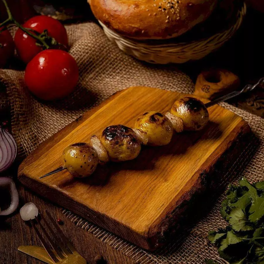 Шашлык из мини-картофеля с курдюком (80 гр)