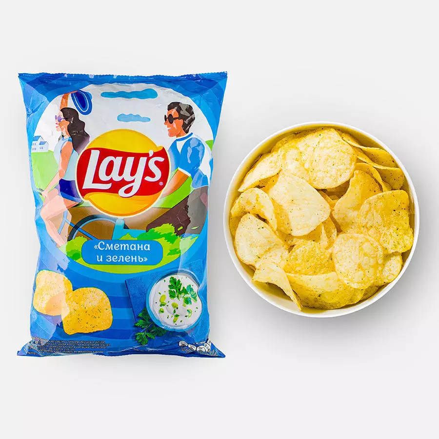 Чипсы Lays Сметана и зелень 140 гр.