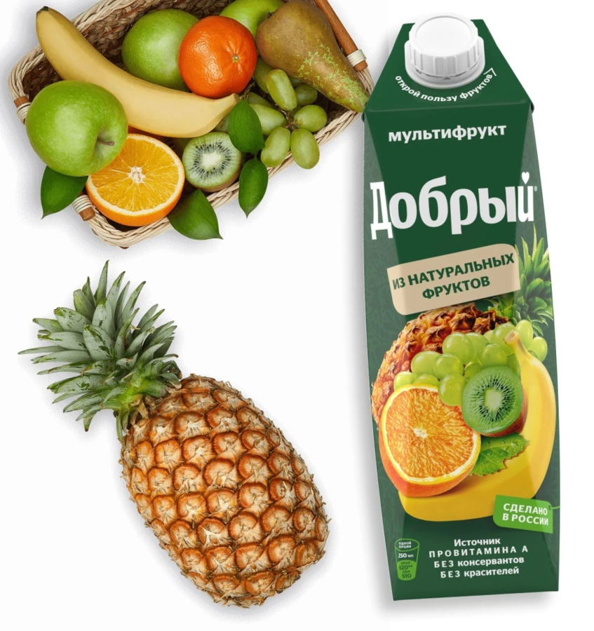 Сок добрый, мультифрукт 1.0 л
