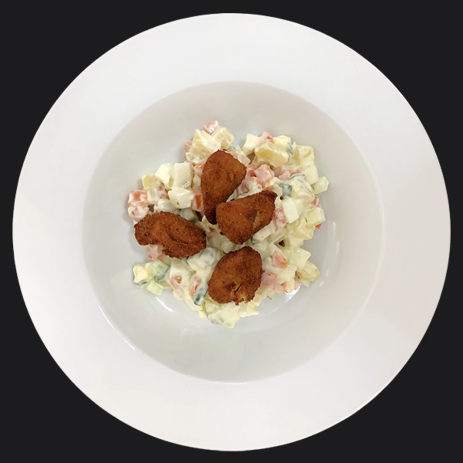 Оливьешка с хрустящей курочкой