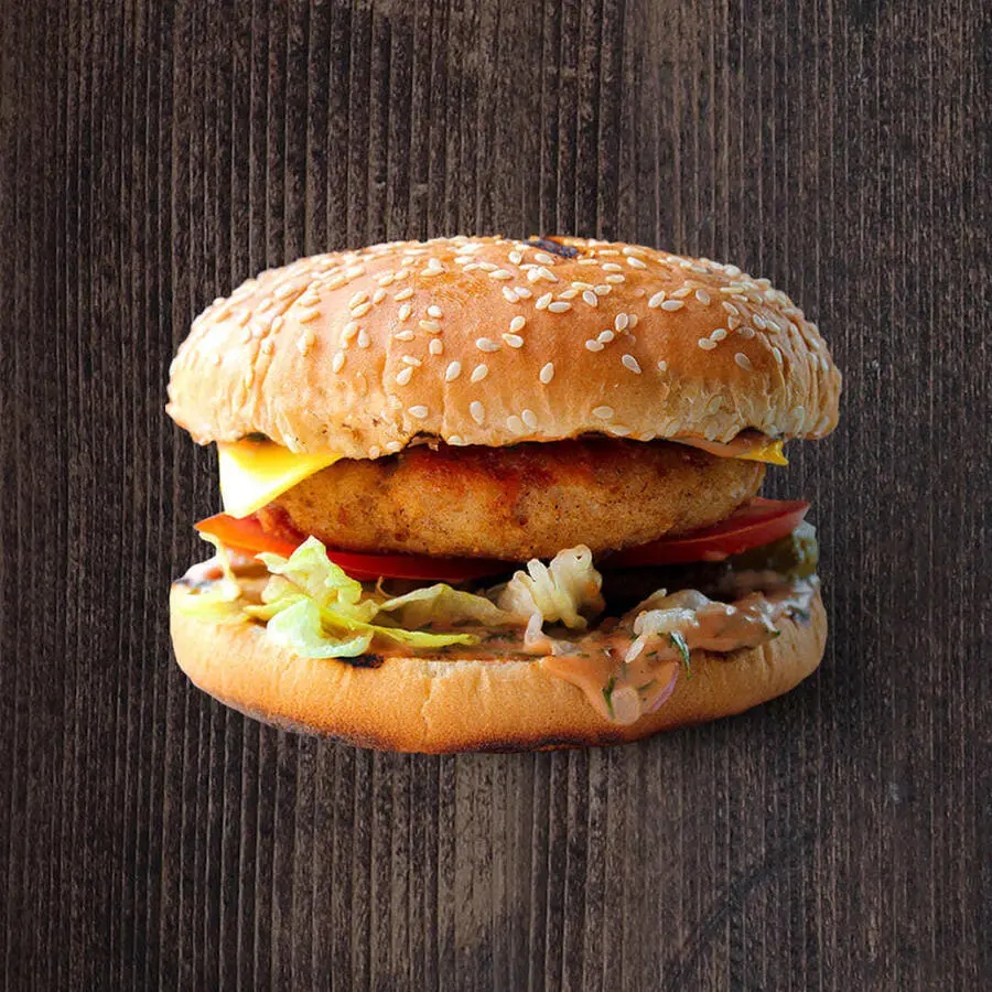 Бургер с куриной котлетой