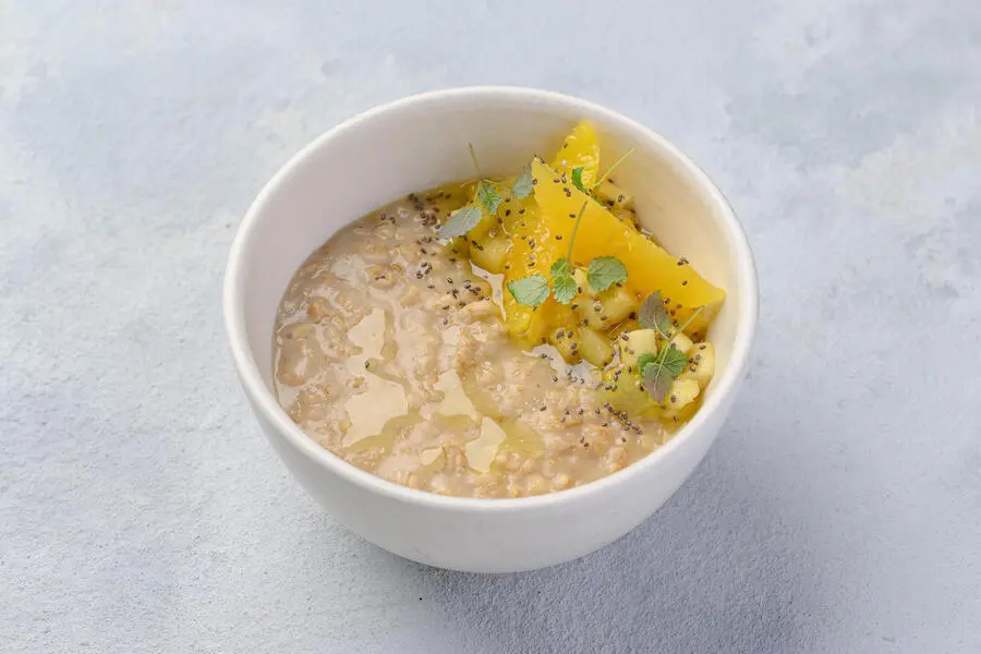 Овсяная каша на воде фруктовый тар тар