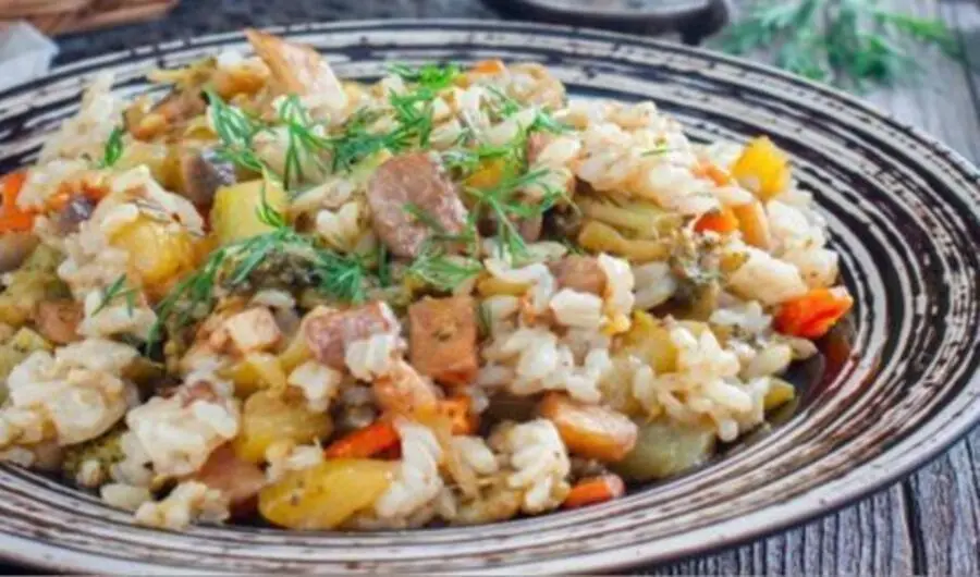 Рис овощами