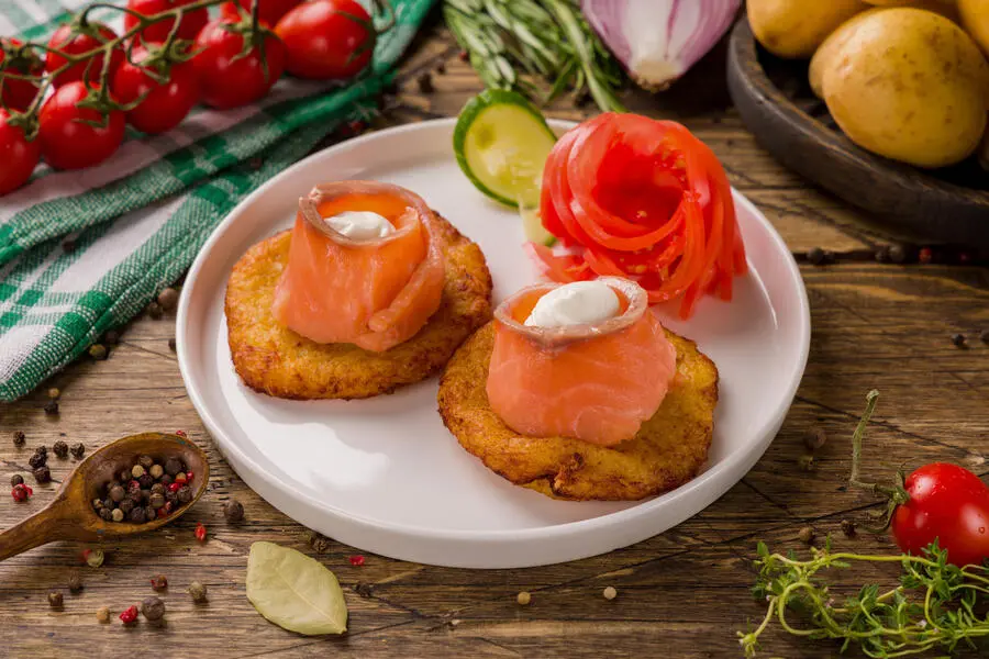 Драники с семгой