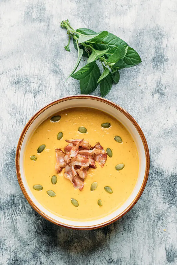 Тыквенный крем суп с беконом