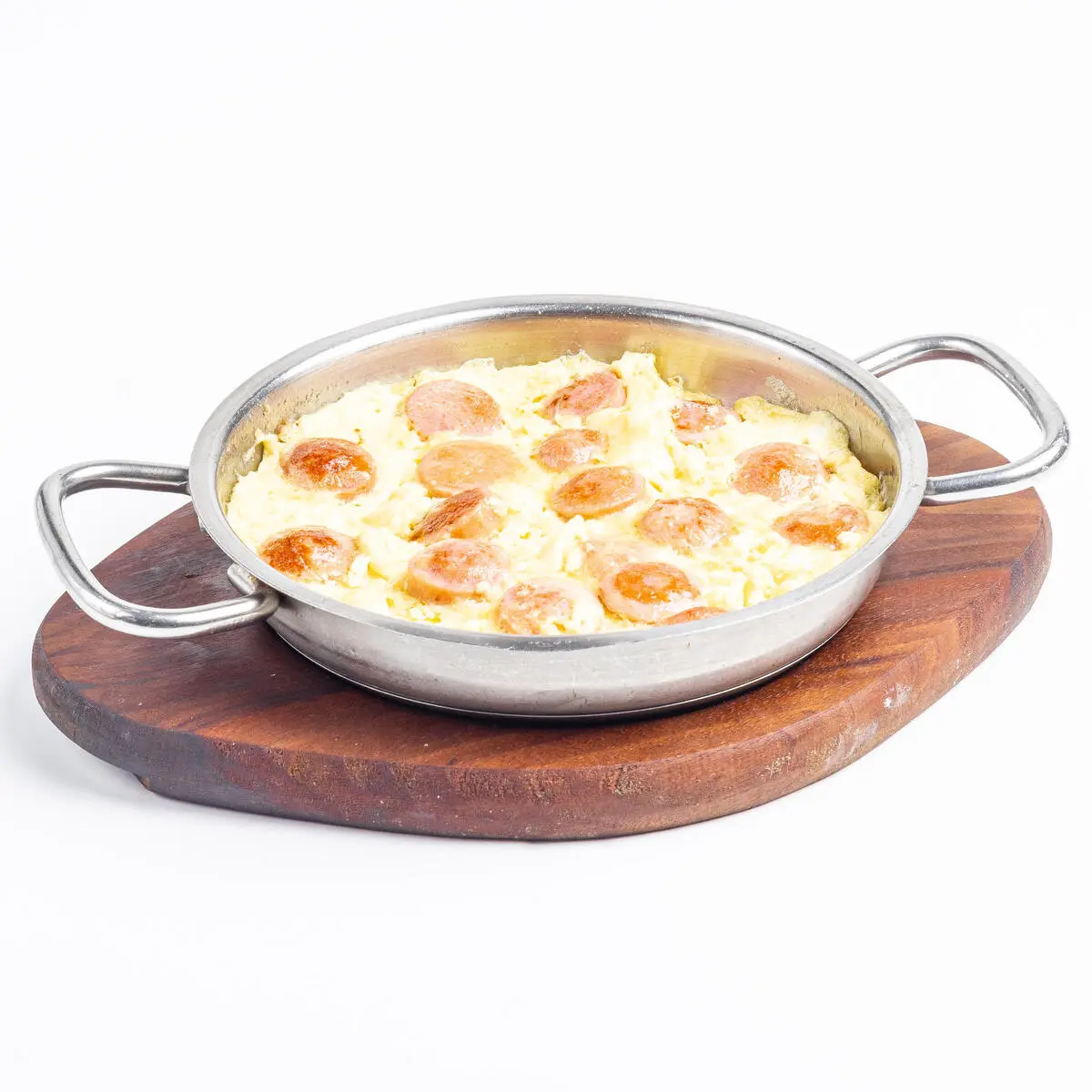 Яичница с жареными сосисками