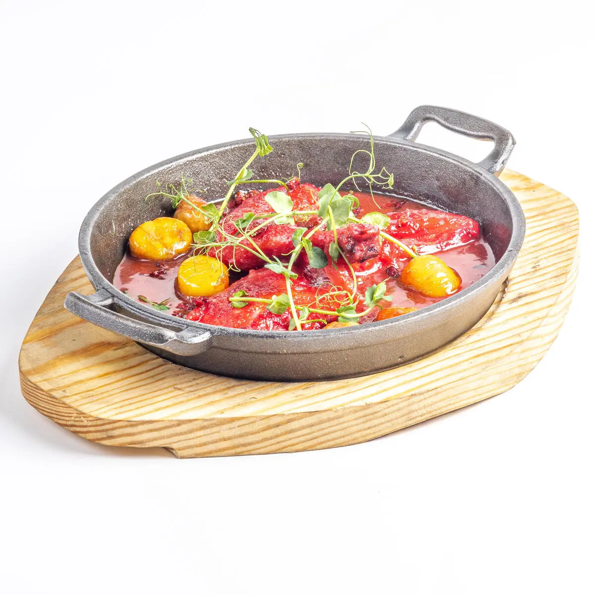 Цыпленок с каштанами в гранатовом соусе