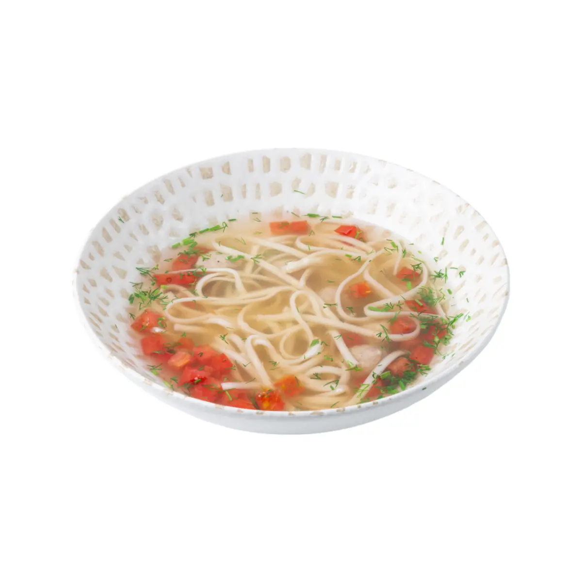 Домашняя лапша с фрикадельками из курицы