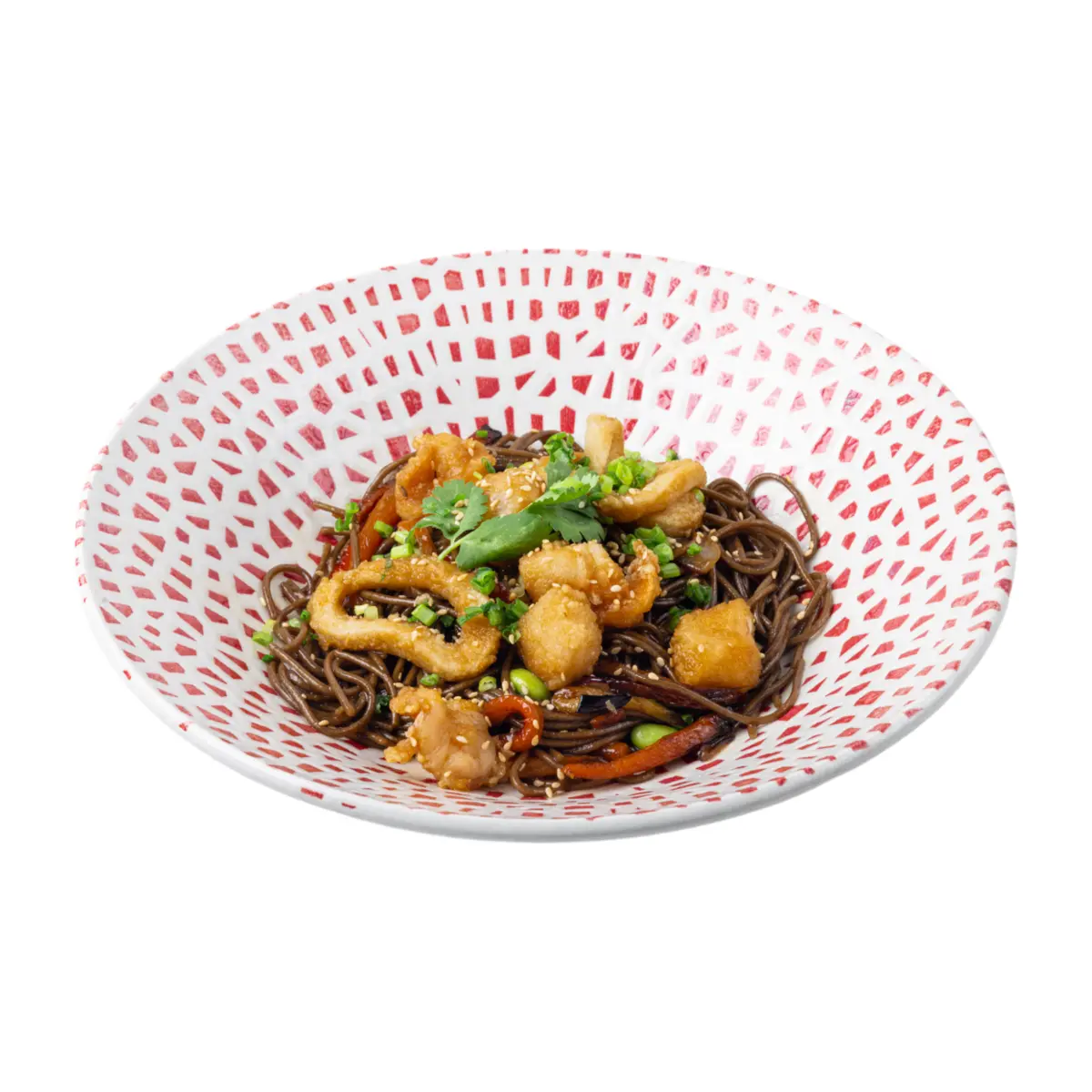 Гречневая лапша с морепродуктами