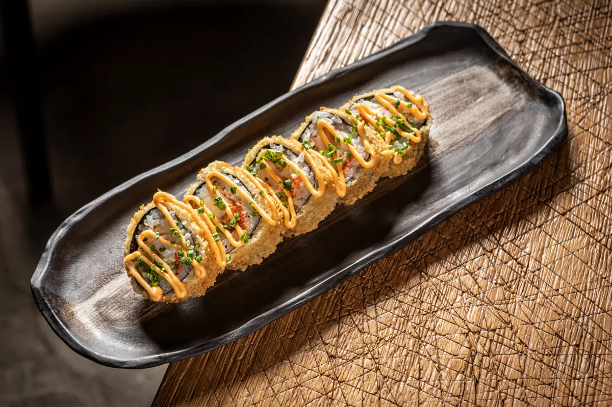 Tempura roll with shrimp and avocado