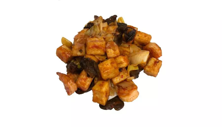 Тофу с креветками