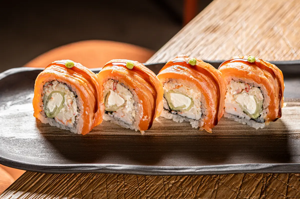 Futomaki Crab, Salmon Tataki