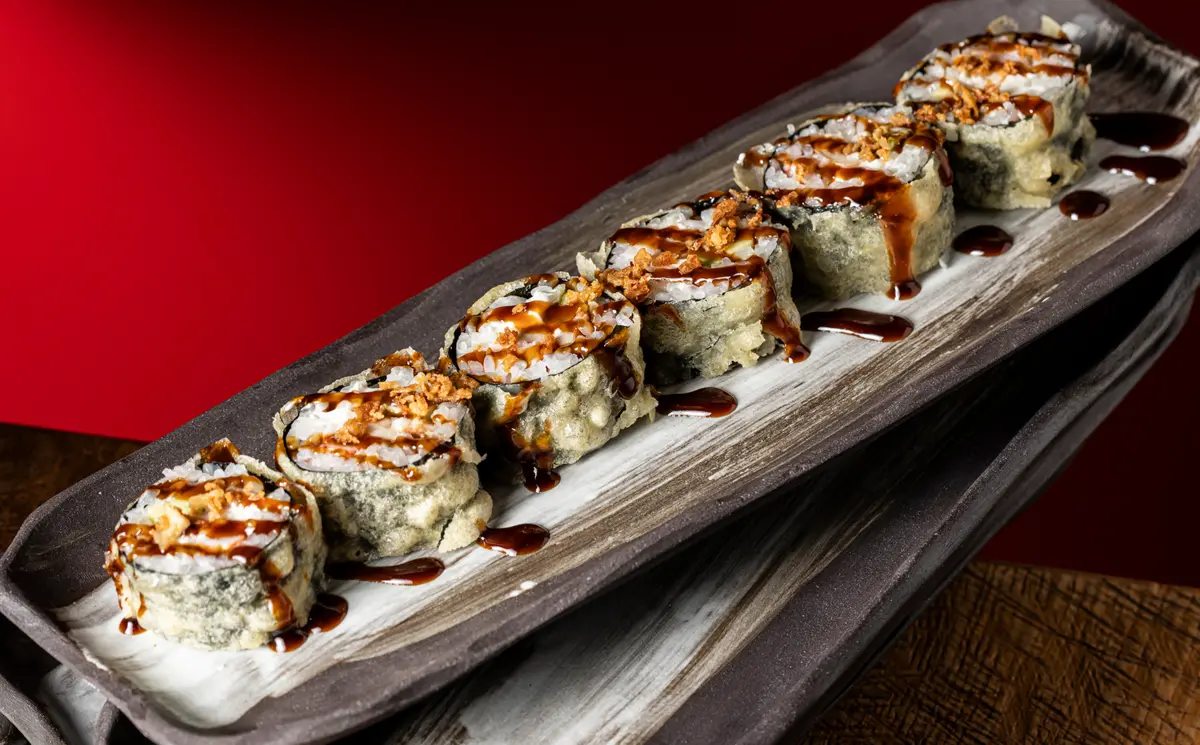 Tempura roll with eel and shrimp