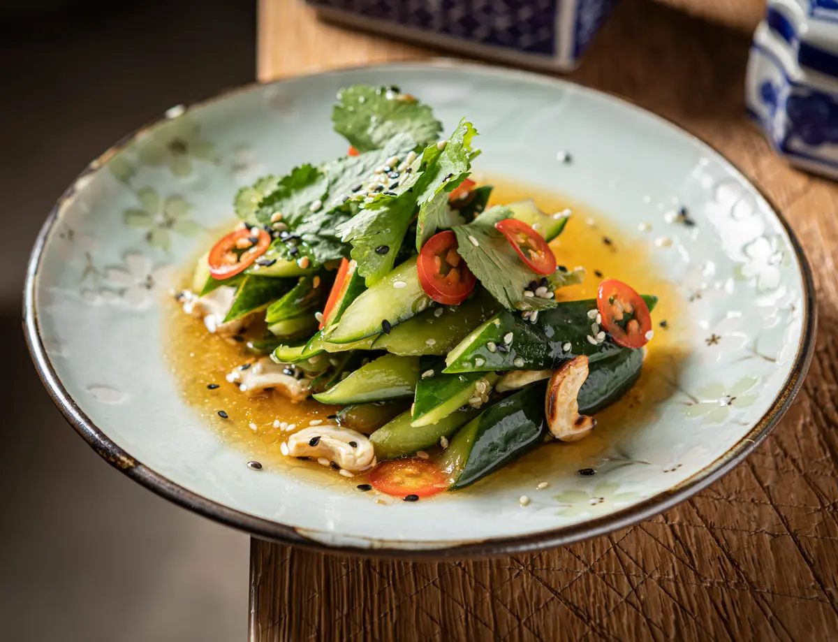 Crushed pickled cucumbers