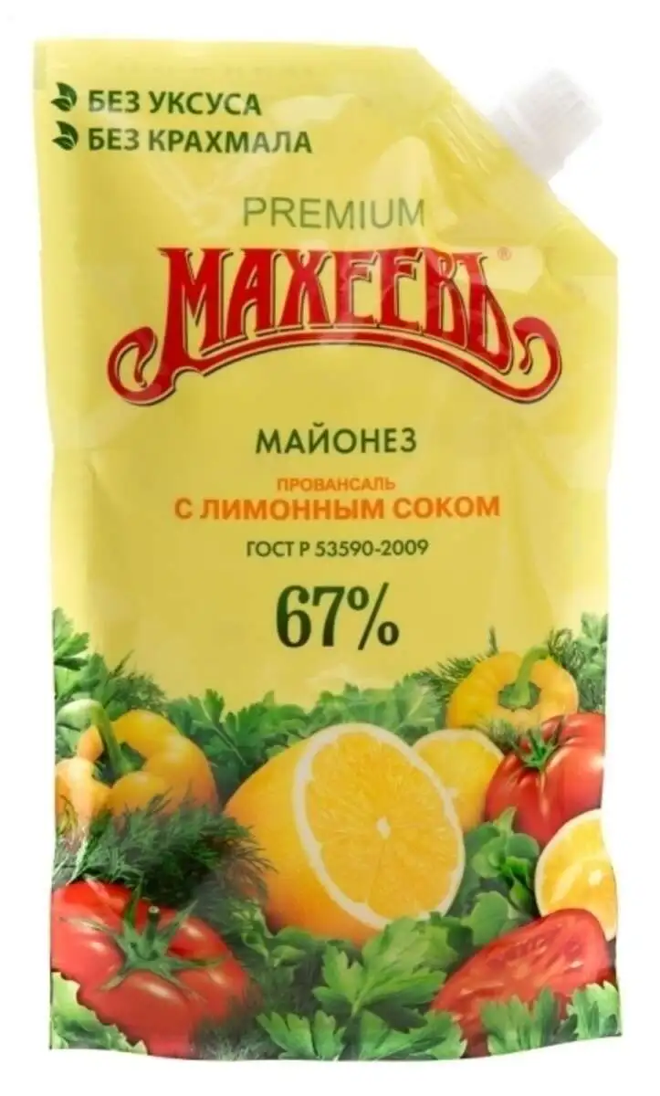 Майонез Махеев с лим.соком 400мл д/пак.