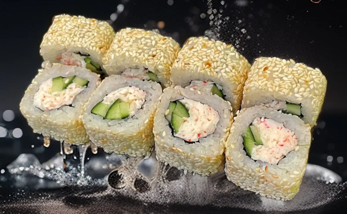 Ролл Калифорния с кунжутом