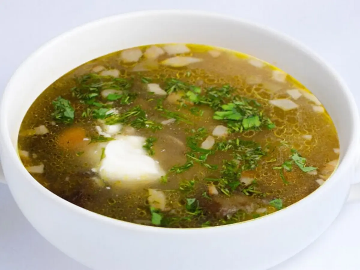  Похлебка из лесных грибов со сметаной