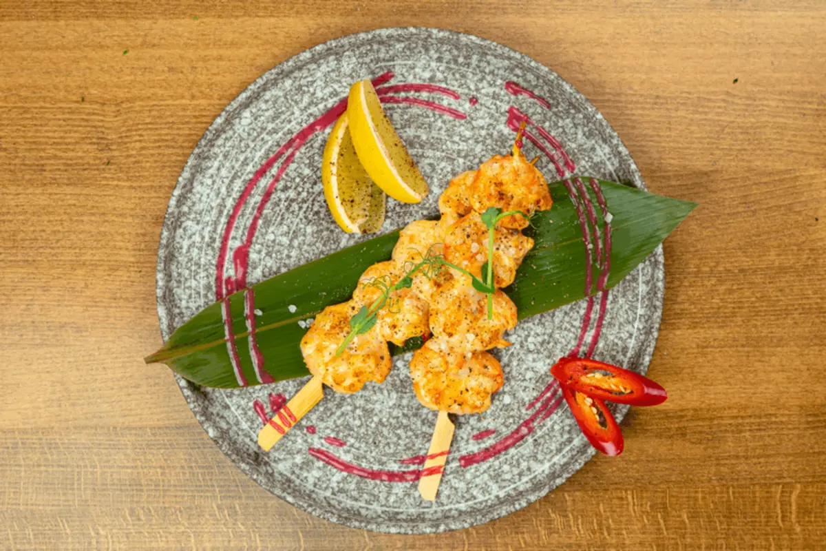 Креветки тигровые на мангале 