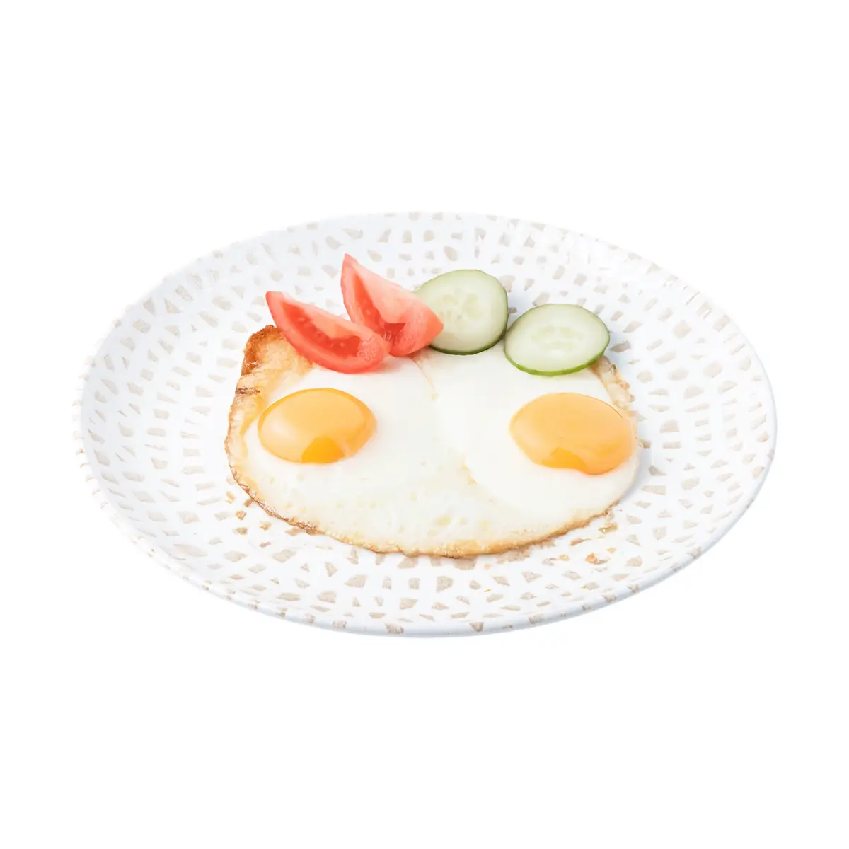 Глазунья с томатами и огурцом