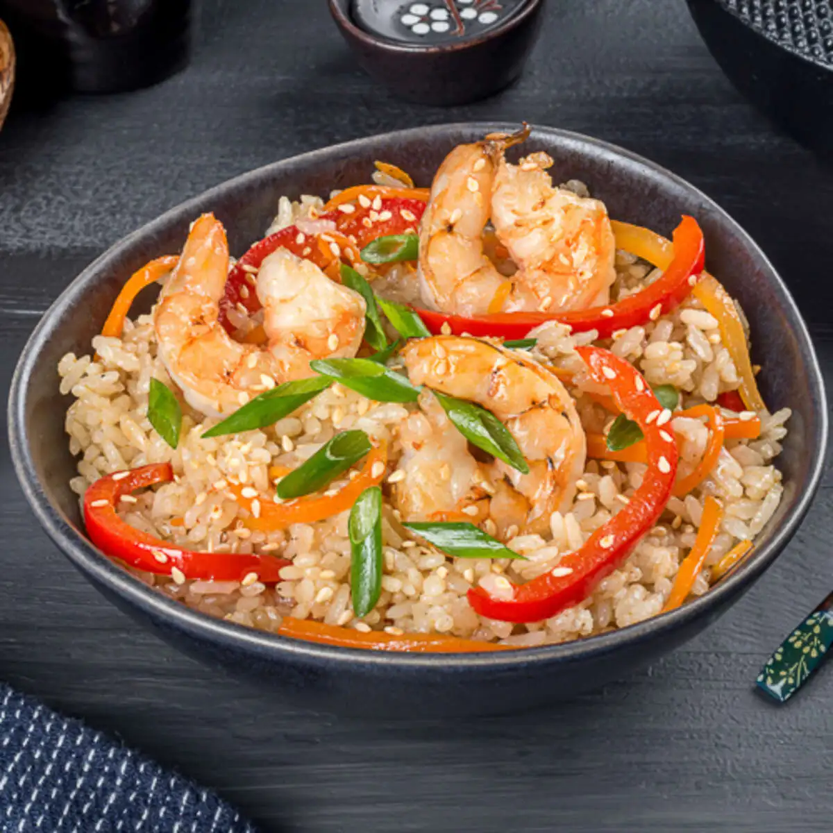 Рис с креветками