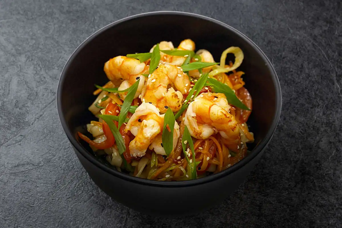 Удон с креветками