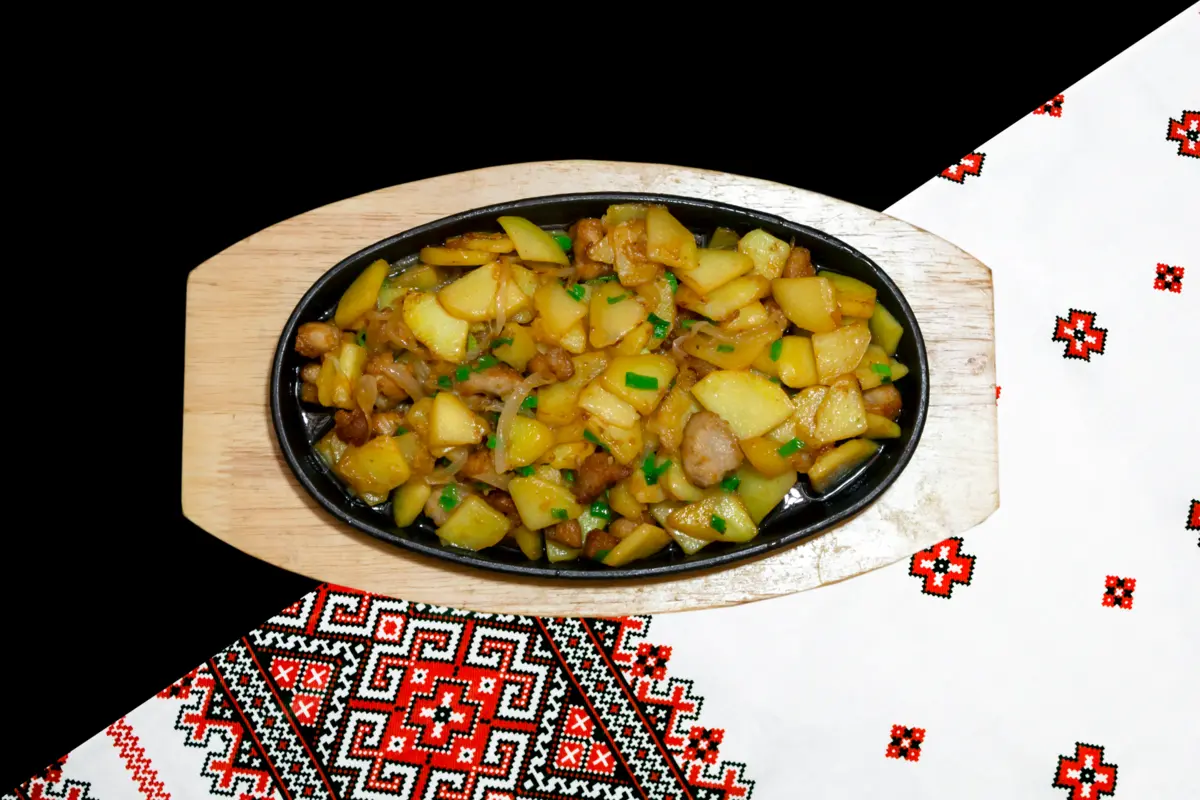 Картофель жареный на сале