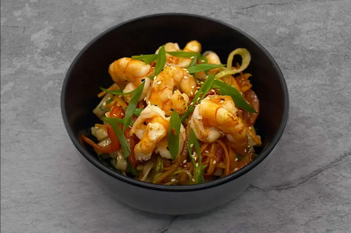 Удон с креветками