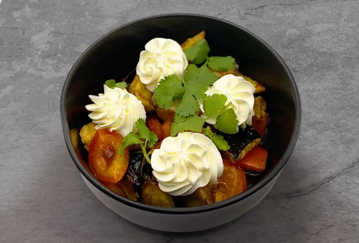 Салат с баклажанами теплый