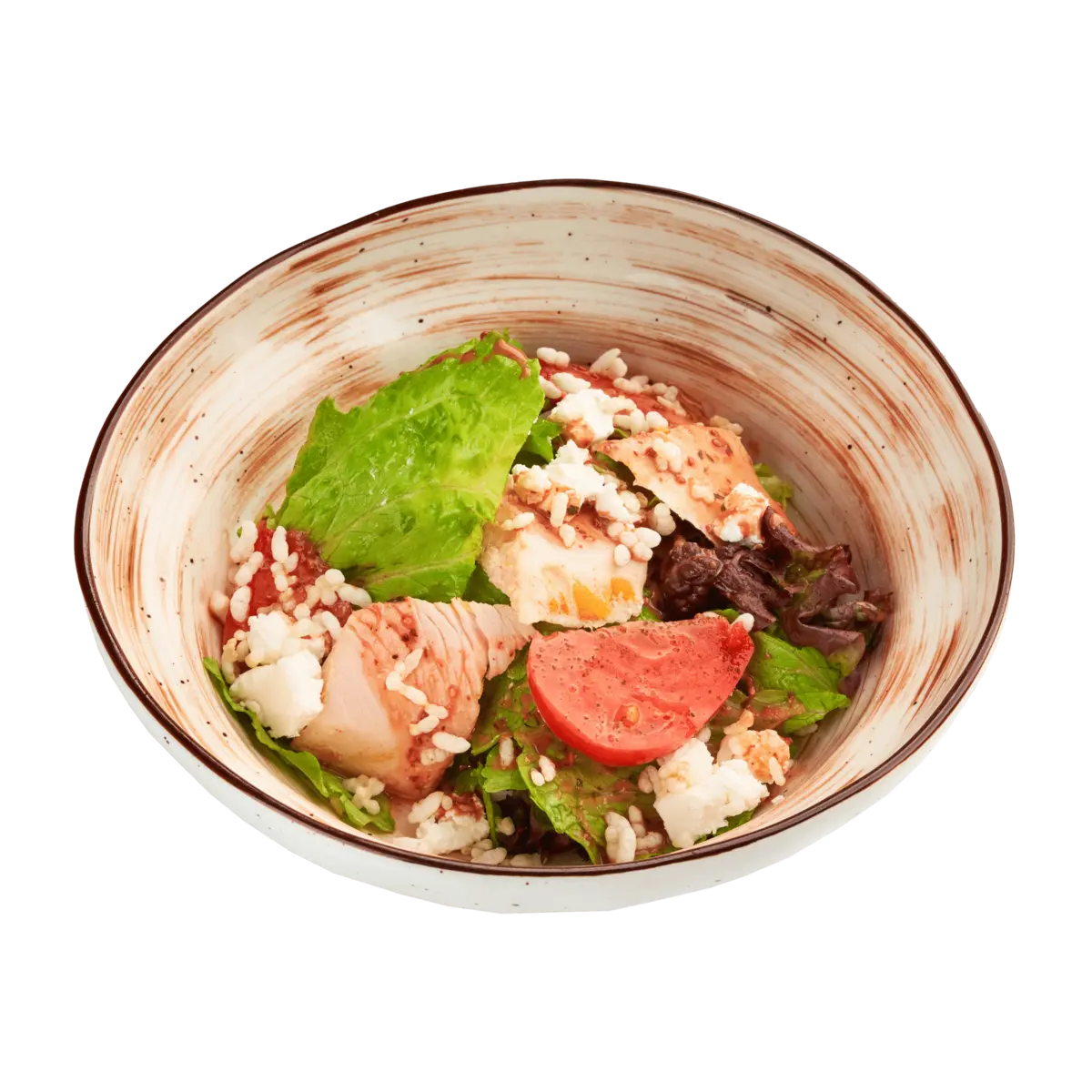 Салат с индейкой и клубничной заправкой