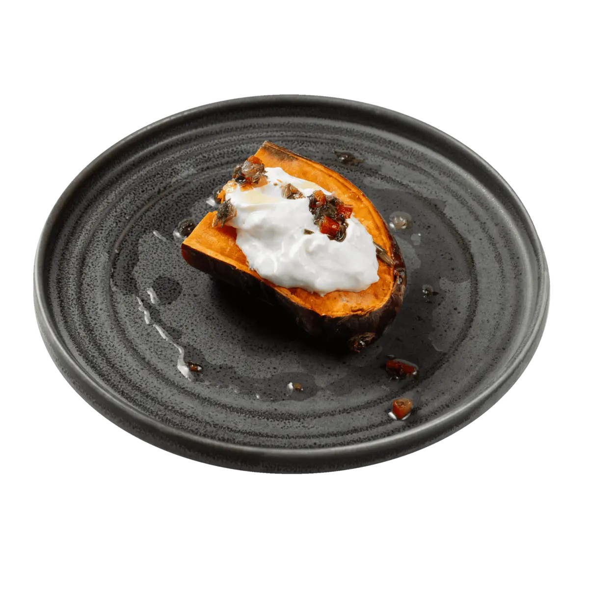 Запеченый батат с чимичурри и страчателлой