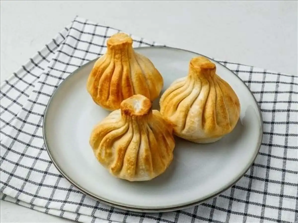 Хинкали картофель с грибами жареные