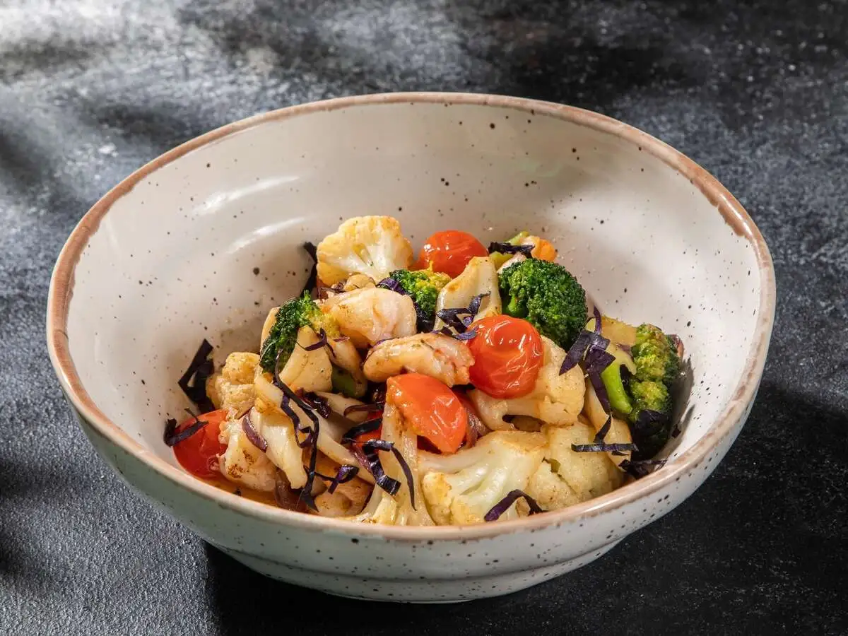 Рагу из кальмаров и тигровых креветок300г