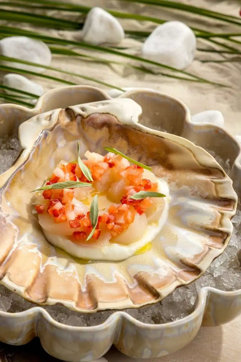 Севиче из гребешка с кокосовым юдзу