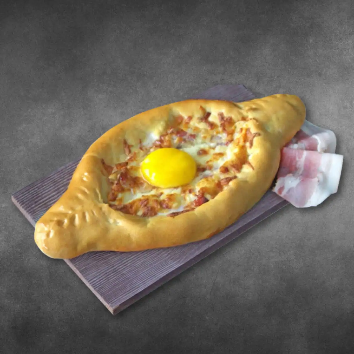 Хачапури по-аджарски с беконом