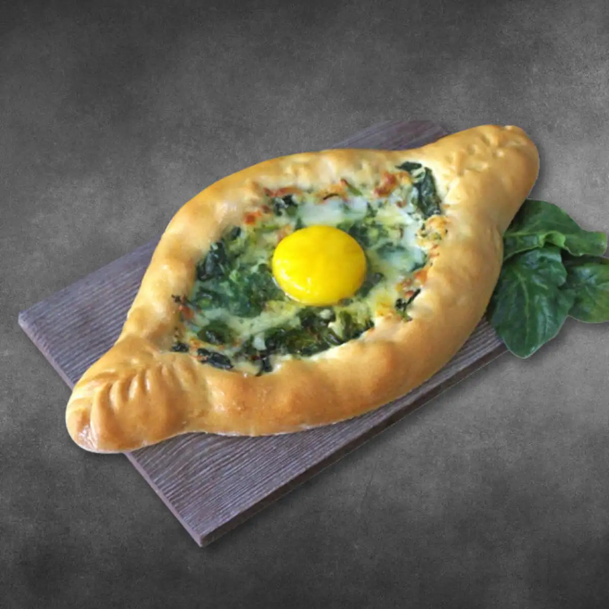 Хачапури по-аджарски со шпинатом