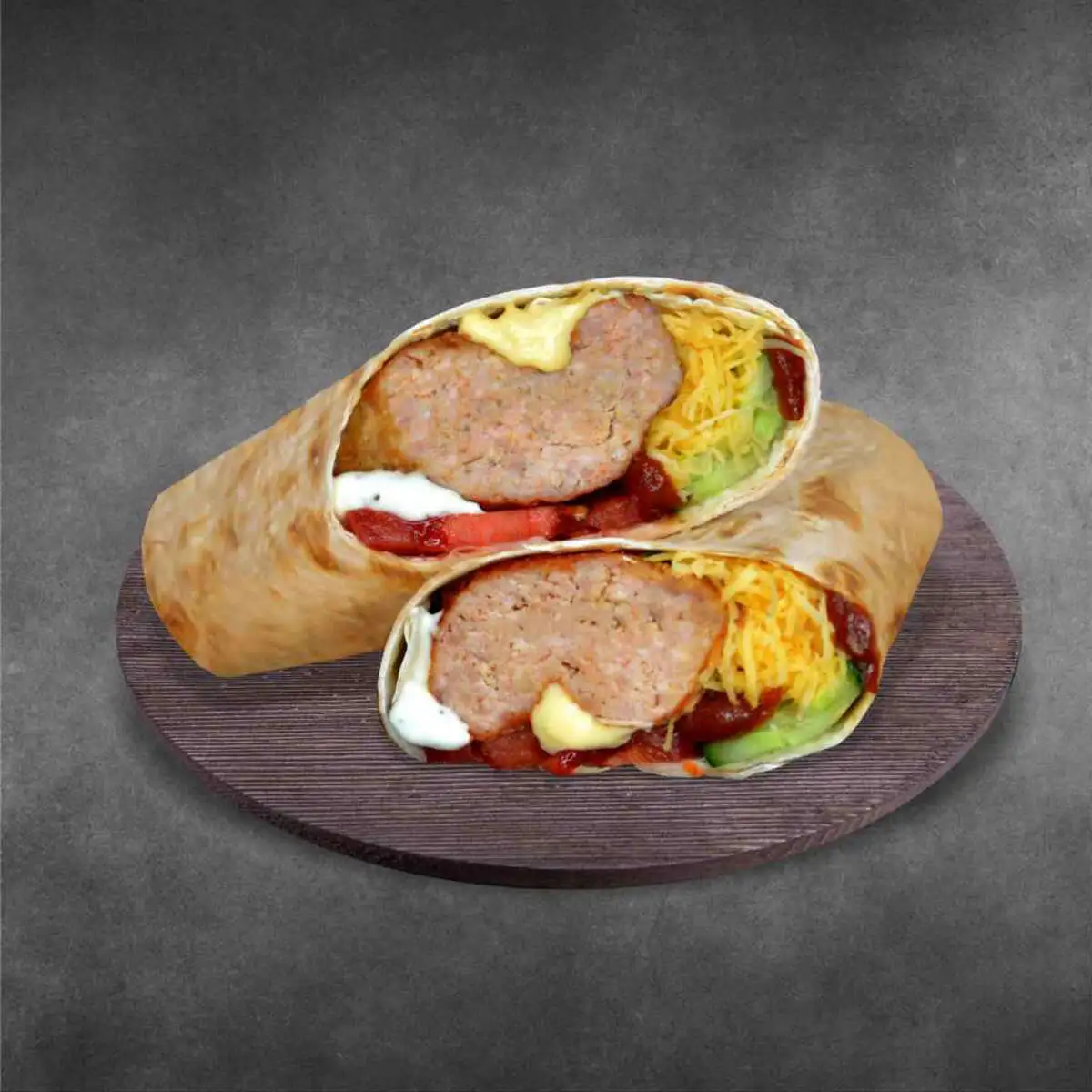 Кебаб в лаваше 4 сыра