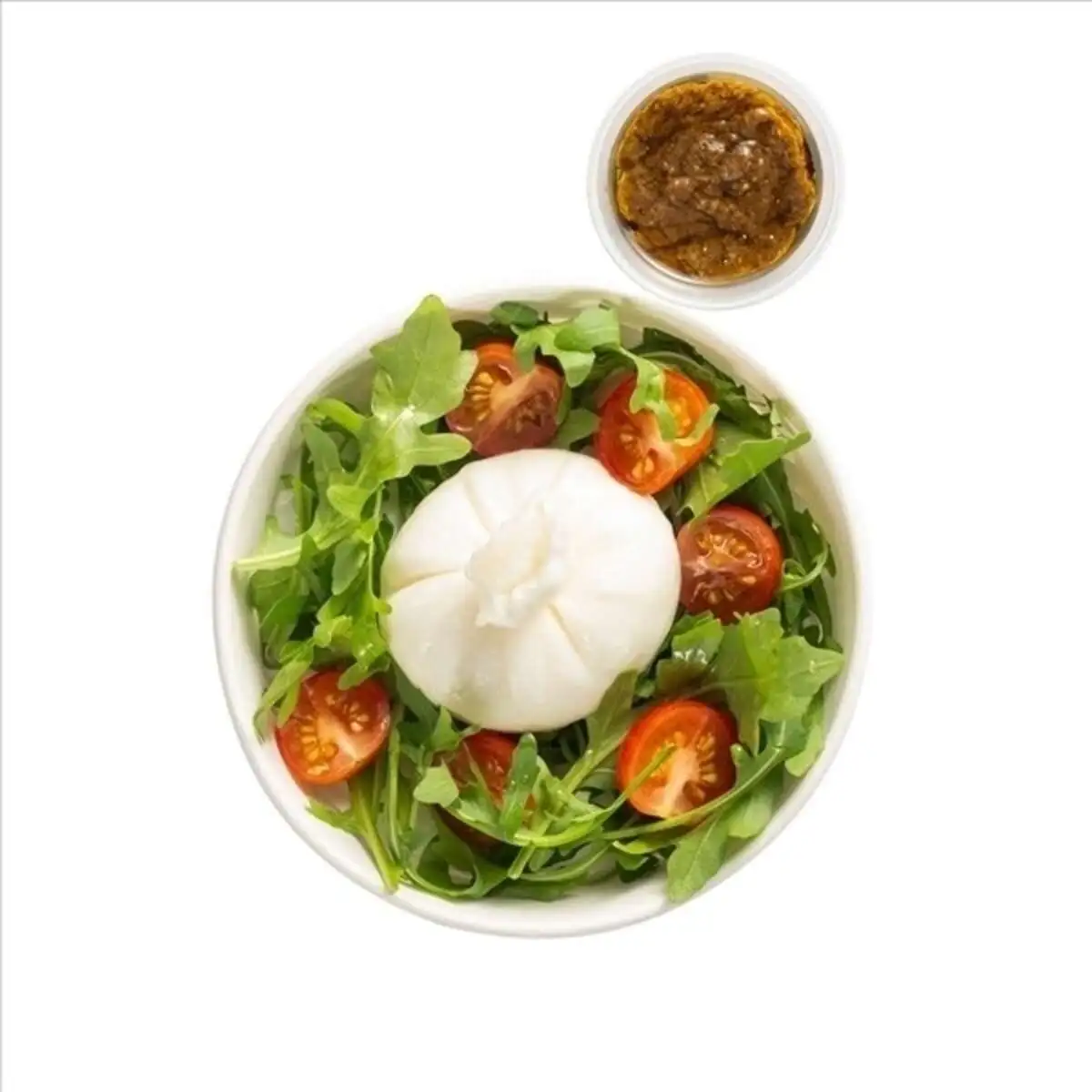 Салат буррата с руколой