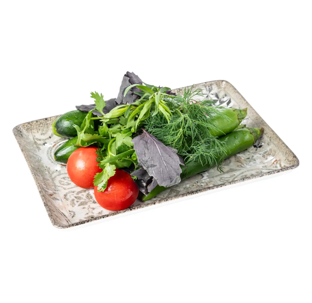 Ассорти свежих овощей и зелени