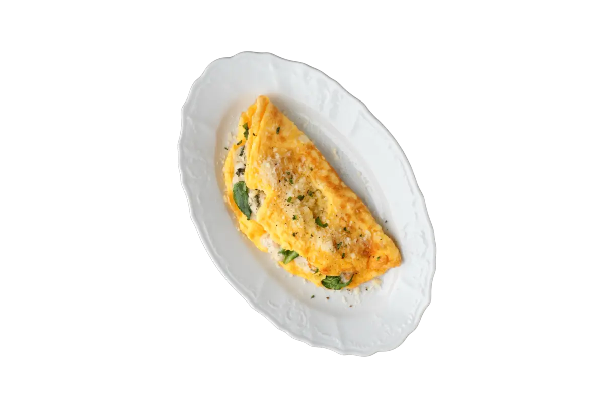 Омлет с креветками и сыром