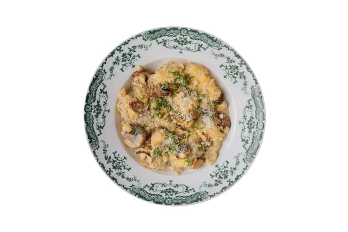 Скрембл с вешенками и шиитаке