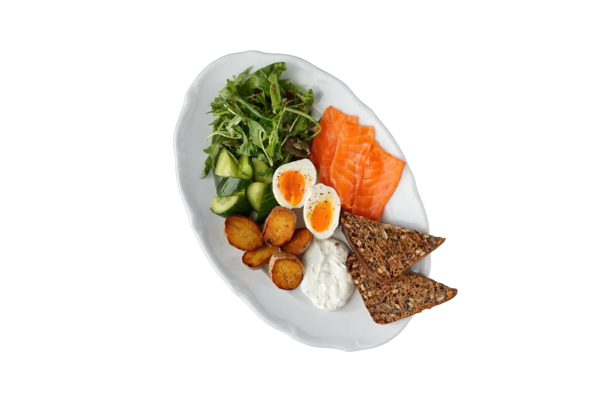 Завтрак с лососем