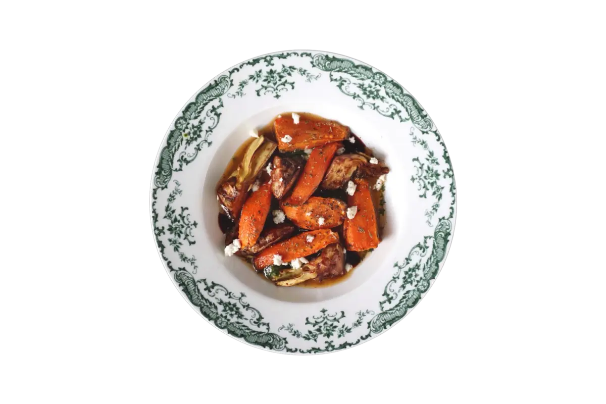 Артишоки-гриль с карамельной морковью