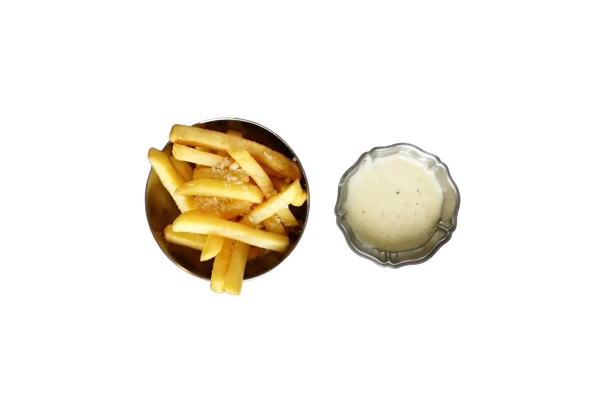 Картофель фри с пармезаном и трюфельным кремом