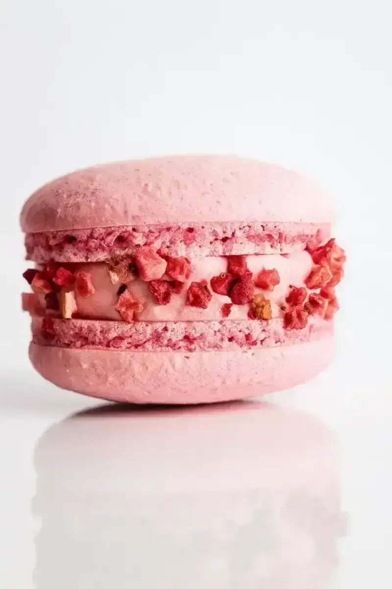 Розовый макарон