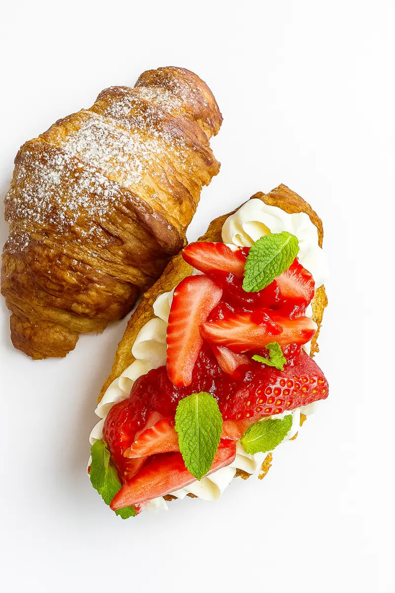 Круассан с клубникой