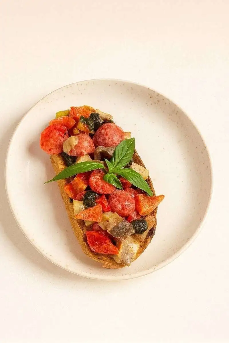 Чиабатта с печеными овощами