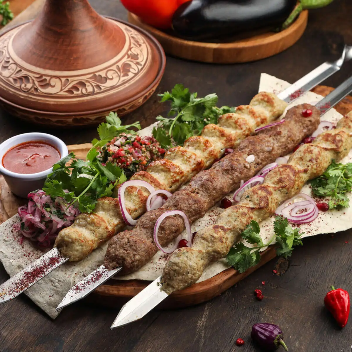 Куриный люля с картофельным пюре