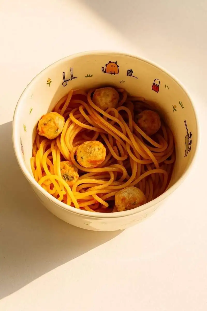 Паста с куриными тефтелями