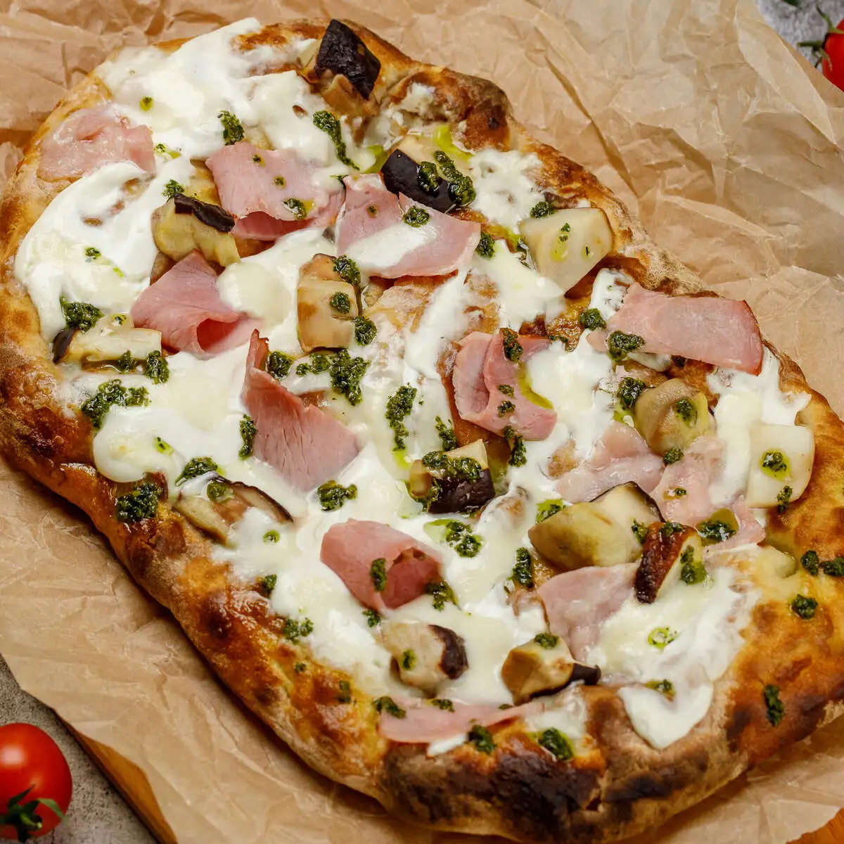 ЯНДЕКС Пицца римская Ветчина, грибы и Песто