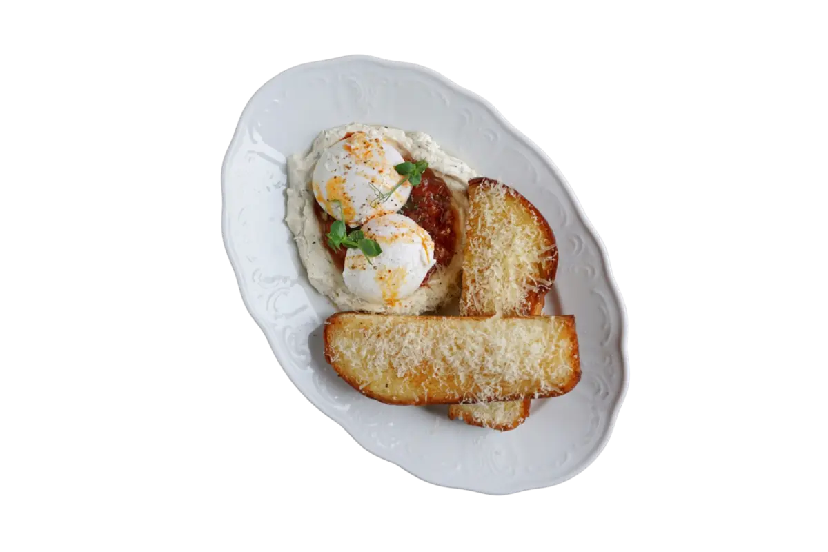 Яйца по-турецки с хрустящей бриошью